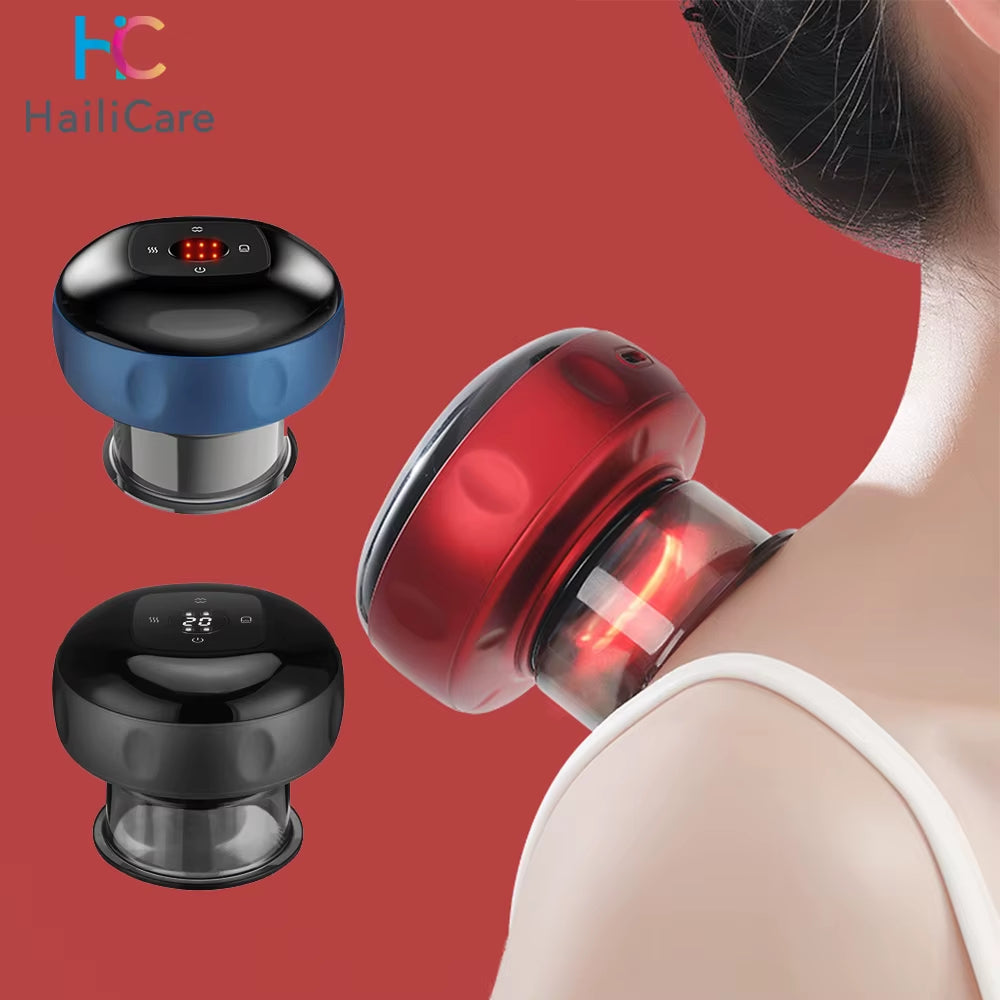 Electric Cupping Therapy Massager with Red Light Therapy Portable Rechargeable Adjustable Cupping Therapy Massage Tool Back Body