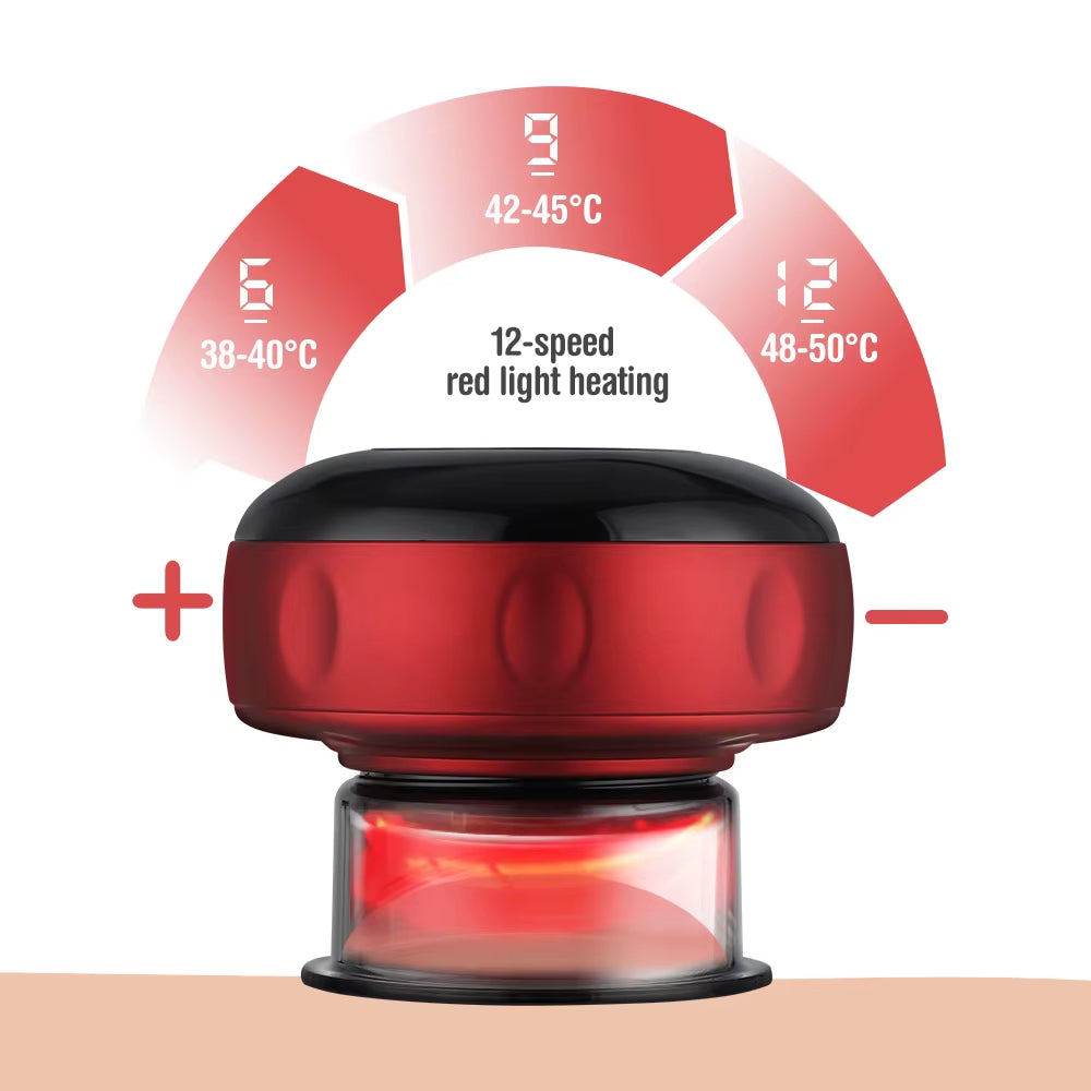 Electric Cupping Therapy Massager with Red Light Therapy Portable Rechargeable Adjustable Cupping Therapy Massage Tool Back Body