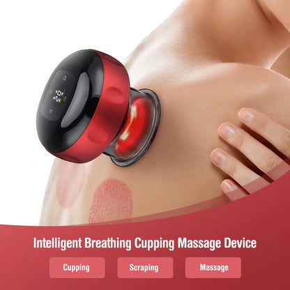 Electric Cupping Therapy Massager with Red Light Therapy Portable Rechargeable Adjustable Cupping Therapy Massage Tool Back Body