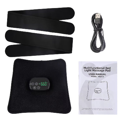 Red&Infrared LED Light Therapy Belt Waist Pad Vibration Massage Burn Fat Wrap Slimming Machine Relax Body Repair Skin